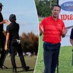 REPORT : Charlie Woods, Aided By Dad Tiger On The Bag, Finishes Three Under in Junior Championship